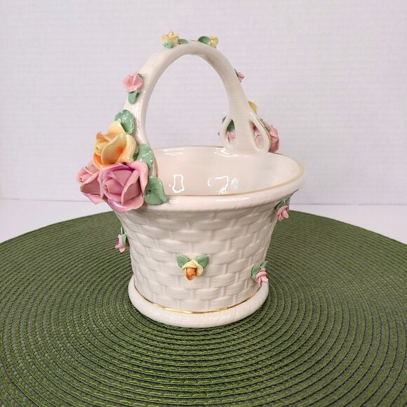 Capodimonte Porcelain Delicate Flower Basket 6